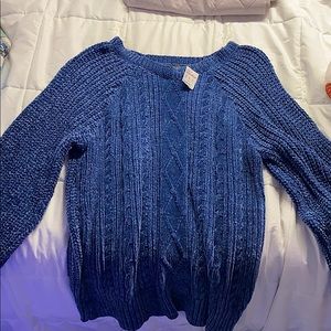 Blue knitted sweater